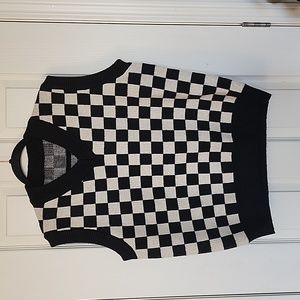 Checkered Print Sweater Vest